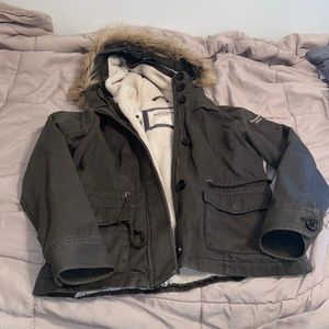 Abercrombie & Fitch Army Green 3 In 1 Parka